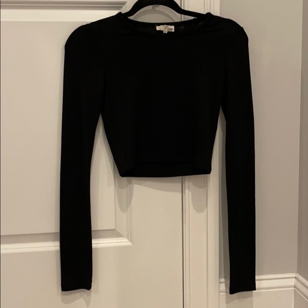 Black Knit Crop Top